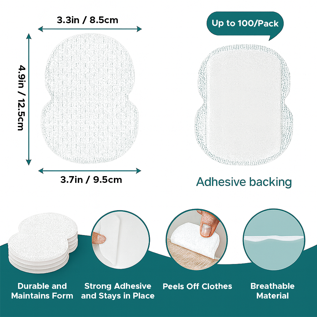 TrimX™ Underarm Sweat Pads: Invisible, Disposable Protection for Sweat & Odor Control