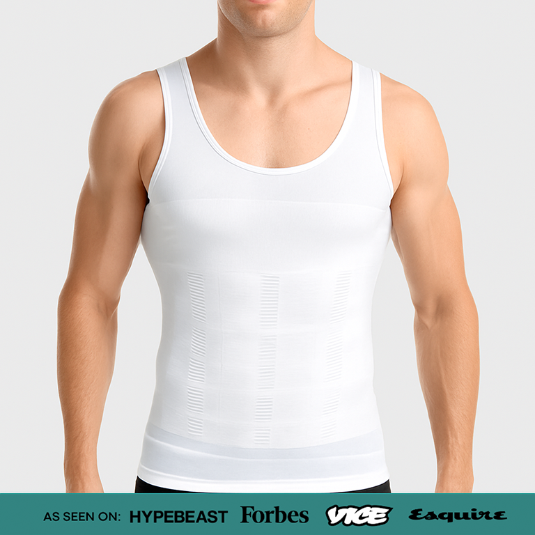 TrimX Men's Compression Shirt – Slimming Undershirt for Chest and Stomach Support